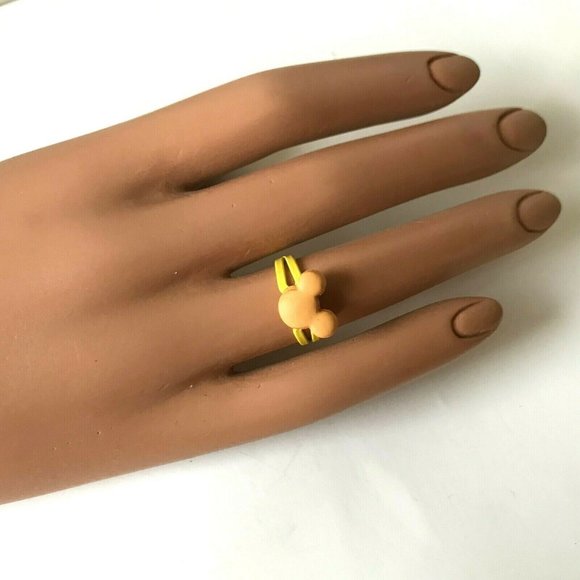 Disney Mickey Mouse Ears Ring Size 5 6 7 Macaroon Snacks Peach Yellow - Picture 7 of 8